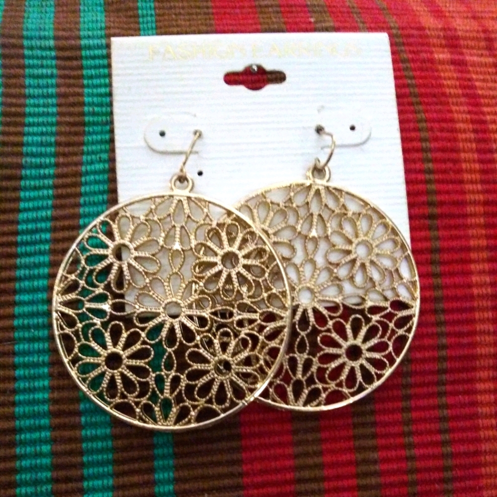 3 pair of Gold Toned Earrings